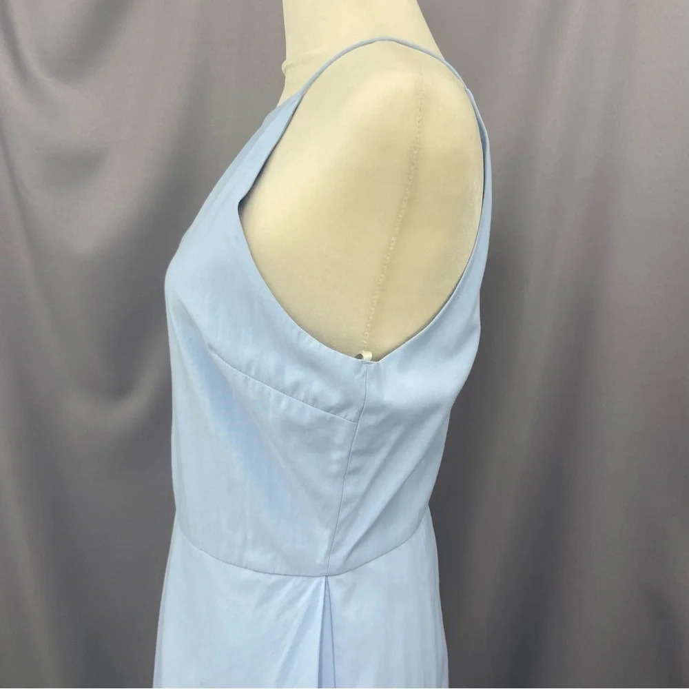 J.O.A. Sleeveless Baby‎ Blue Asymmetrical Faux Wrap Dress Size Medium - Picture 4 of 9